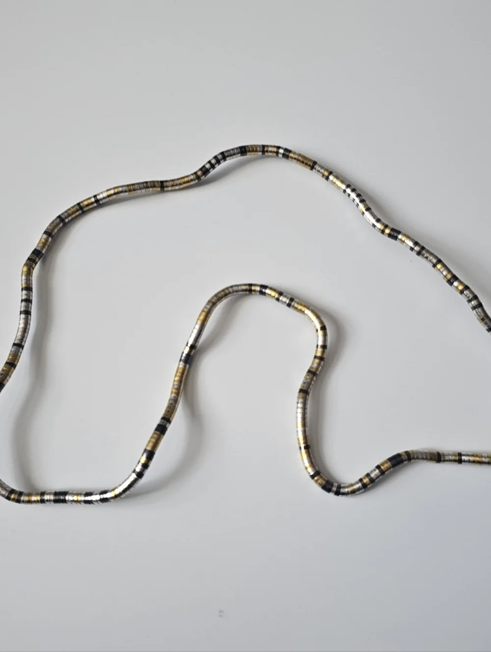 Da Vinci Moldable Bendable Sculptural Tri-Metal Snake Necklace Bracelet Set Of 2 - Picture 4 of 6